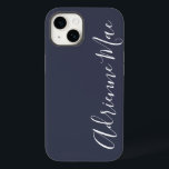 Marinho simplesmente personalizado azul<br><div class="desc">Este design personalizado é oferecido em azul marinho, com seu nome em uma fonte branca elegante moderna. Personalize com seu nome na frente. Você pode alterar o estilo, o tamanho e/ou a cor da fonte, usando o menu de edição. Você também pode alterar a cor do plano de fundo usando...</div>