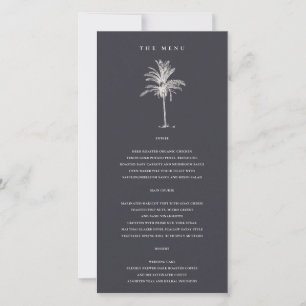 Marinho Tropical Palm Tree Kraft Cartão de Menu d