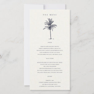 Marinho Tropical Palm Tree Kraft Cartão de Menu de