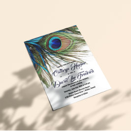 Marinho Turquoise Peacock Feather Boho Convite de