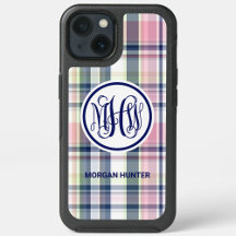 Marinho Vine Monograma Fonte Rosa Marinho Madras V