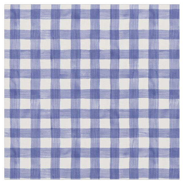 Marinho Watercolor Gingham Tecido (Detalhe)