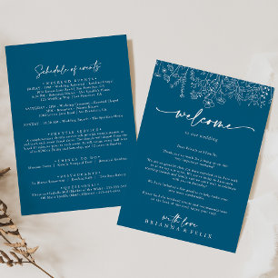 Marinho Wildflower Wedding - Letra de boas-vindas