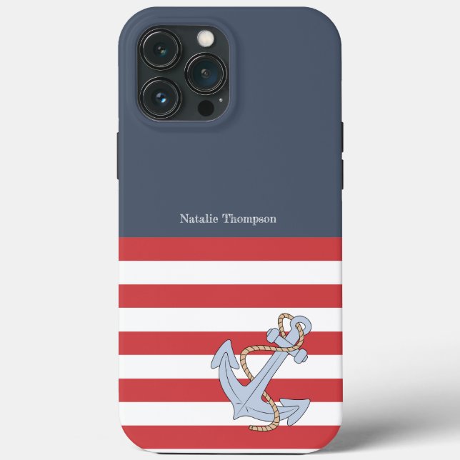 Marinhos e tiras de âncora, monogramas modernos (Verso)