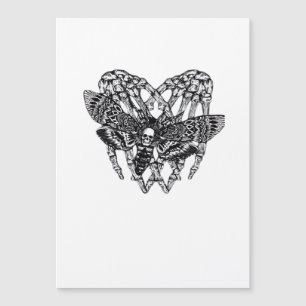 Mariposa Caveira Clássica Mão Esqueleto Coração Es