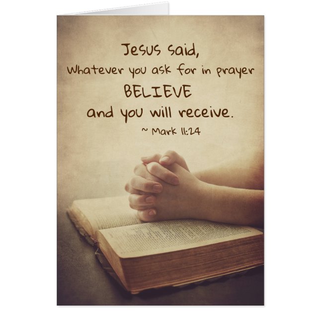 Mark 11:24 O que você no cartão de crença de  (Frente)