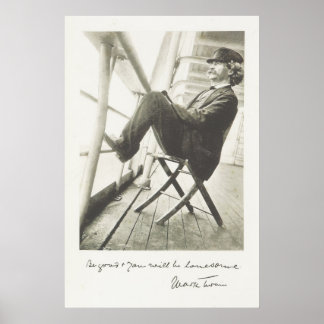 Mark Twain Poster vintage - Foto de citação literá