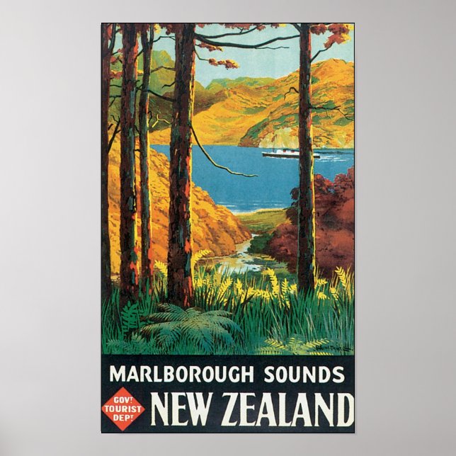 Marlborough Sons, Poster de viagens da Nova Zelând (Frente)