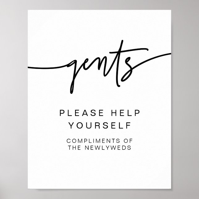 MarLO Bold Modern Gents Bathroom Toiltry Poster (Frente)