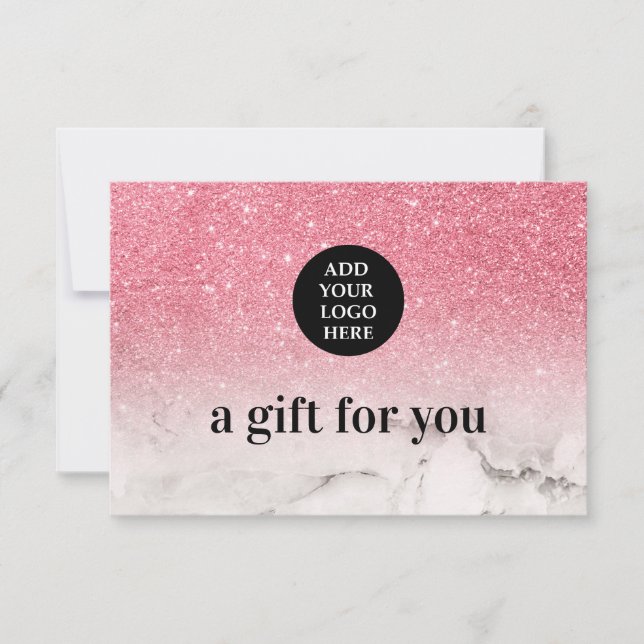 Mármaco cor-de-rosa Ombre Marble carregue seu logo (Frente)