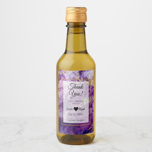 Mármaco elegante Obrigado Mini Rótulo de Garrafa d (Frente)