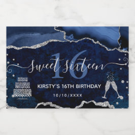 Mármore Ágata Brilho Azul e Prata Sweet 16