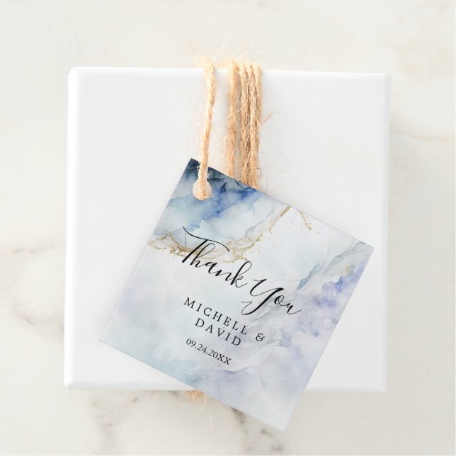 Mármore Azul Moderno De Luxo Obrigado Por Etiqueta (In Situ)