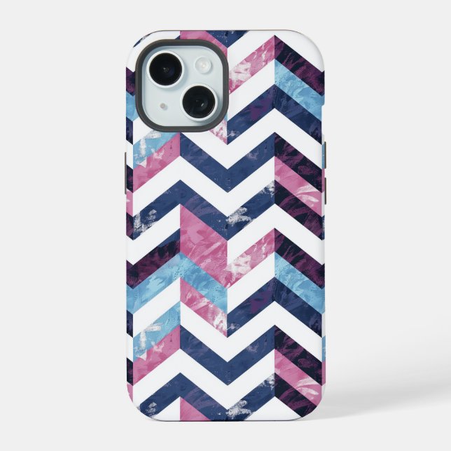 Mármore Azul Rosa Branco Chevron (Verso)