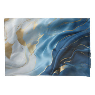 Mármore Branco Azul com Dourado Olho de Seda
