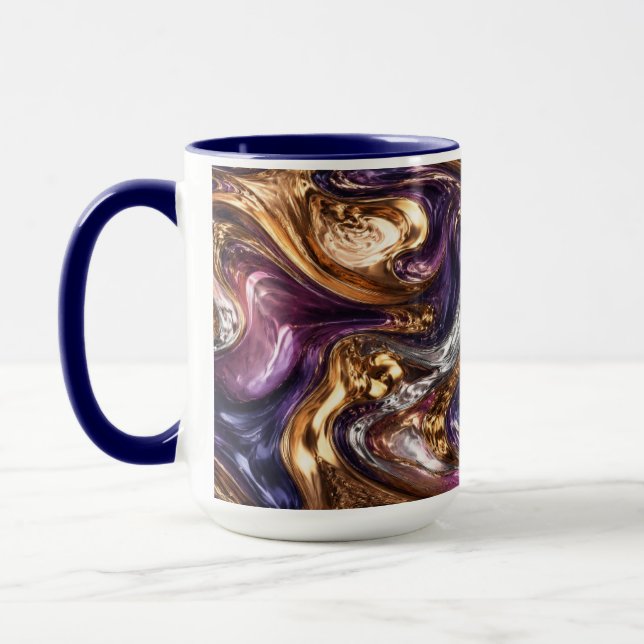 Mármore Dourado Caneca de Café da Manhã Estética (Esquerda)