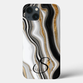 Mármore Preto Branco Elegante Dourado