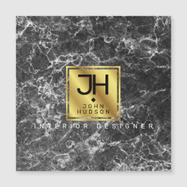 Mármore Preto e Carro Magnético Moderno Dourado Mo