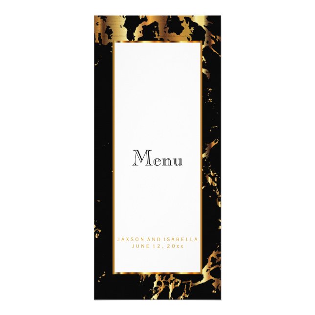 Mármore Preto e Dourado - Menu (Frente)