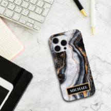 Mármore Preto Personalizado com Impressão Dourada