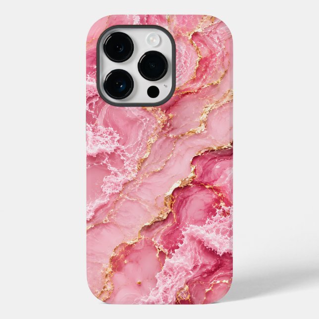 Mármore Rosa Oceano Luxo com Veias Douradas (Verso)