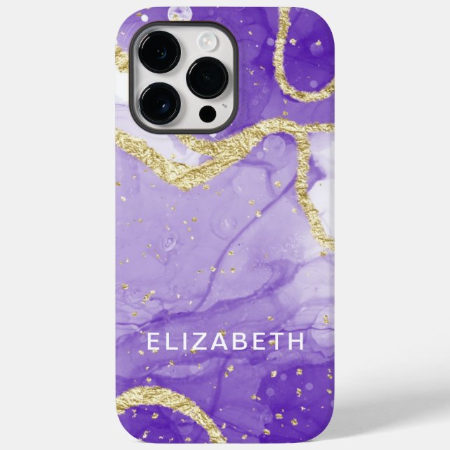 mármore roxo e dourado brilho personalizado  (Verso)
