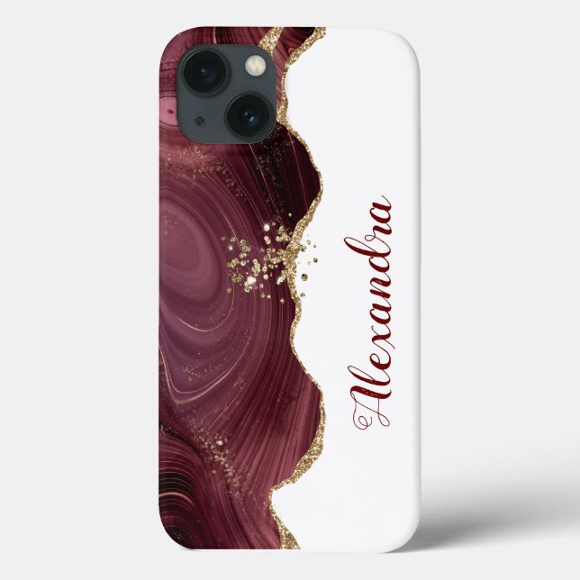 Maroon Burgundy com nomes Case-Mate iPhon (Verso)