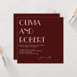 Maroon e convite estético rosa pálido