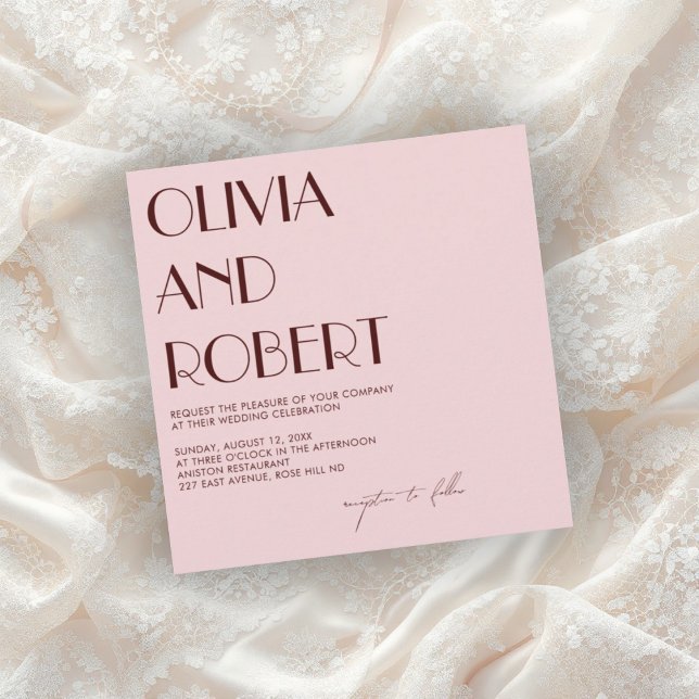 Maroon e convite estético rosa pálido (Criador carregado)