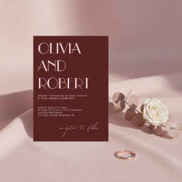 Maroon e convite estético rosa pálido