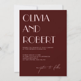 Maroon e convite estético rosa pálido