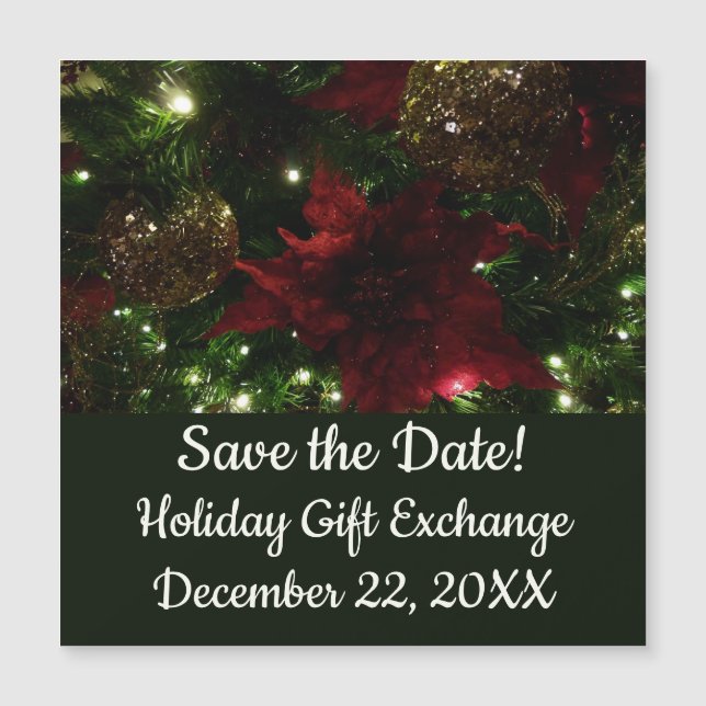 Maroon e Dourada árvore de Natal I Foto de Férias (Frente)