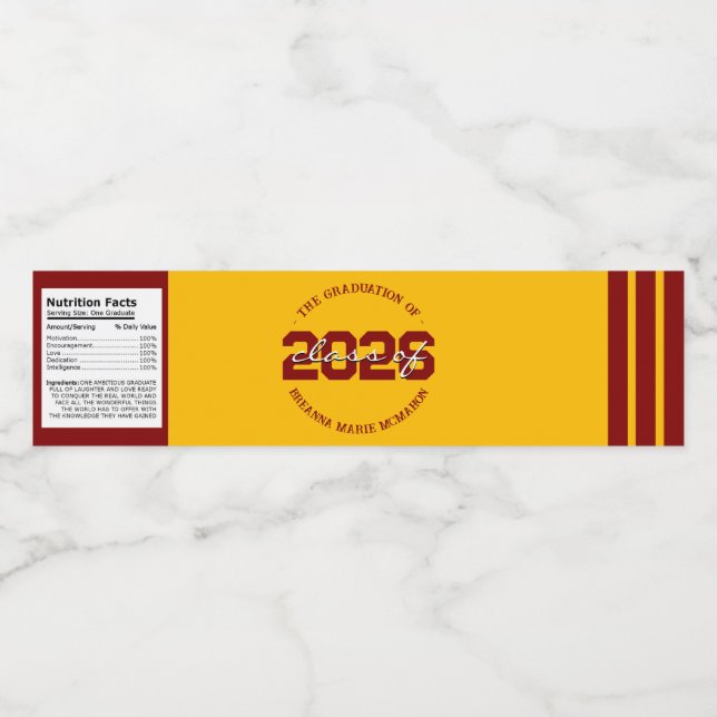 Maroon e Rótulos de Garrafas de Água para Formataç (Rótulo Único)