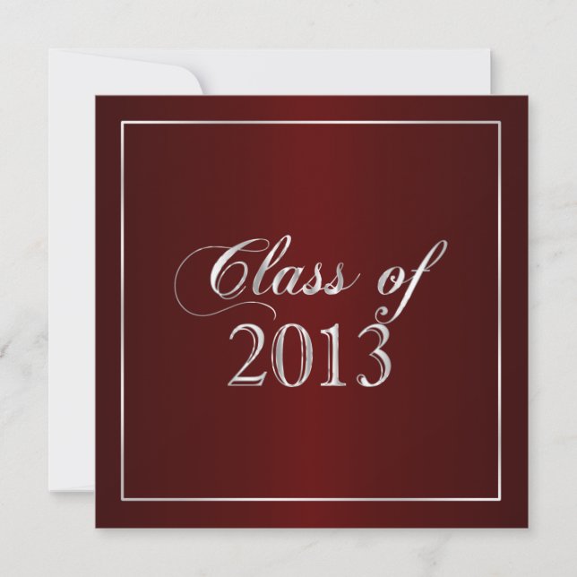 Maroon Elegante e Classe Silver de Convite 2013 (Frente)