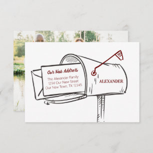 Maroon Nossa Nova Caixa de Correio de Endereço se