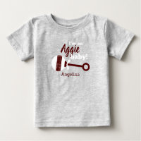 Maroon Xadrez Rattle Aggie Baby T-Shirt