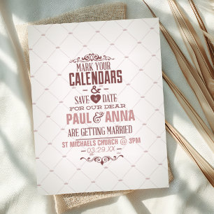 Marque Seu Calendário Salvar O Convite de casament