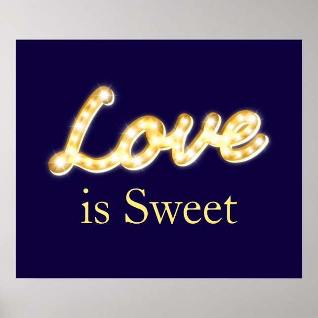 Marquee Lights Love is Sweet Poster - Blue (Frente)