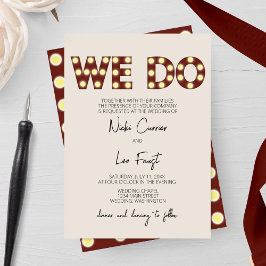 Marquee Lights 'We Do' Casamento Convite