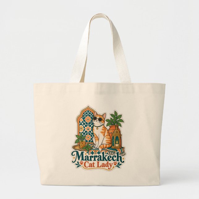 Marrakech Gata Dona Bolsa de Mão | Presente Boêmio (Frente)