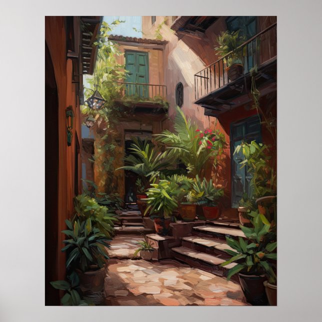 Marrakech Riad Marrocos Art Impressão (Frente)