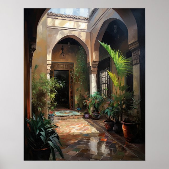 Marrakech Riad Painting Impressão (Frente)