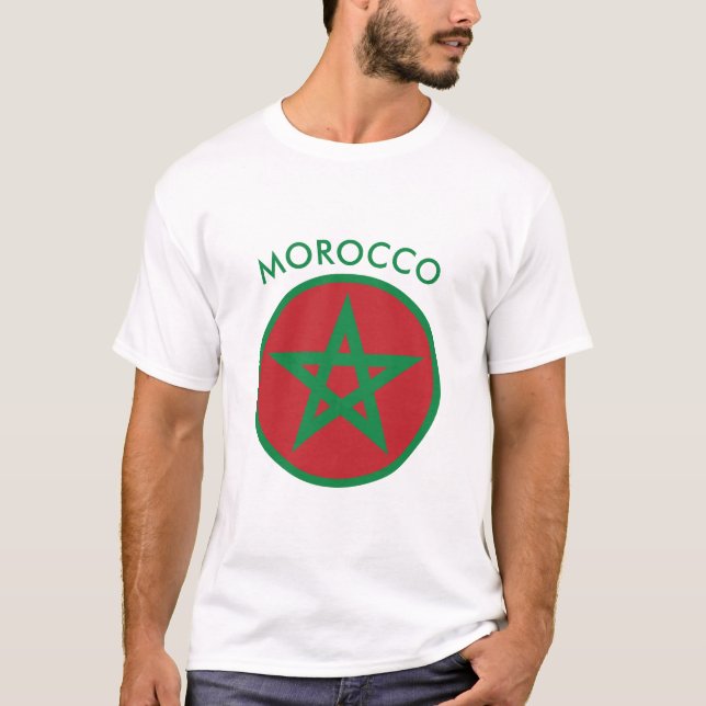 Marrocos - Camiseta da Bandeira Marroquina. (Frente)