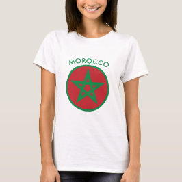 Marrocos - Camiseta Feminina Bandeira Marroquina.