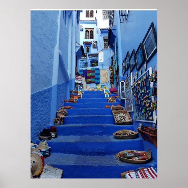 Marrocos Chefchaouen Wall Decor, Poster, Impressão (Frente)