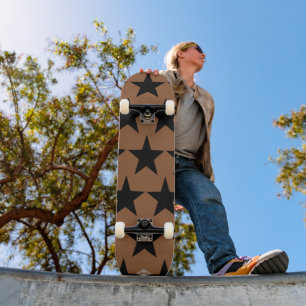 Marrom com Preto Stars Skateboard HAMbWG