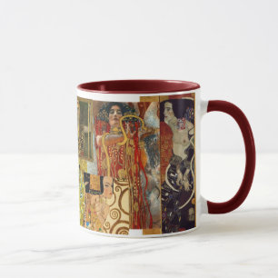 Marrom da caneca da colagem de Klimt