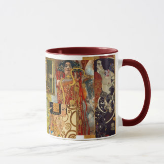 Marrom da caneca da colagem de Klimt