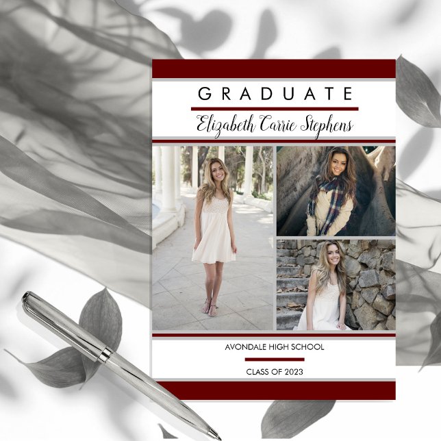 Marrom de Foto Clássico Três Simples |Graduação em (Criador carregado)