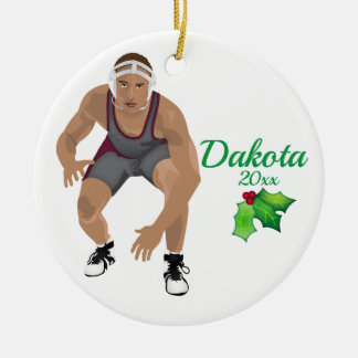 Marrom do Enfeites de natal de Luta personalizado